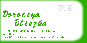 dorottya bliszka business card